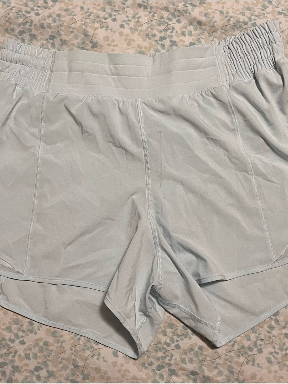 lululemon athletica pale blue elastic waist shorts